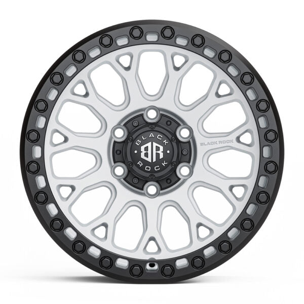 BLACK ROCK SPIDER Satin White Black Ring