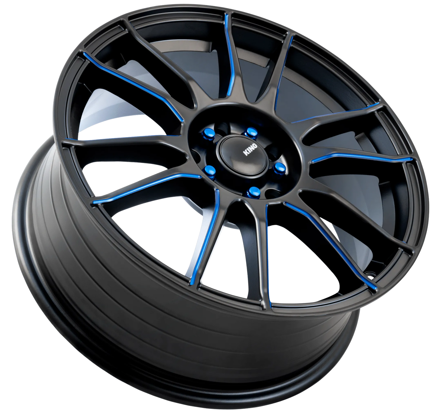 KING CIRCUIT Satin Black Blue Milled