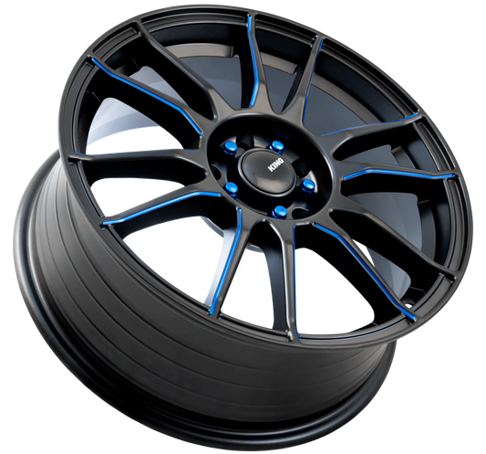 KING CIRCUIT Satin Black Blue Milled