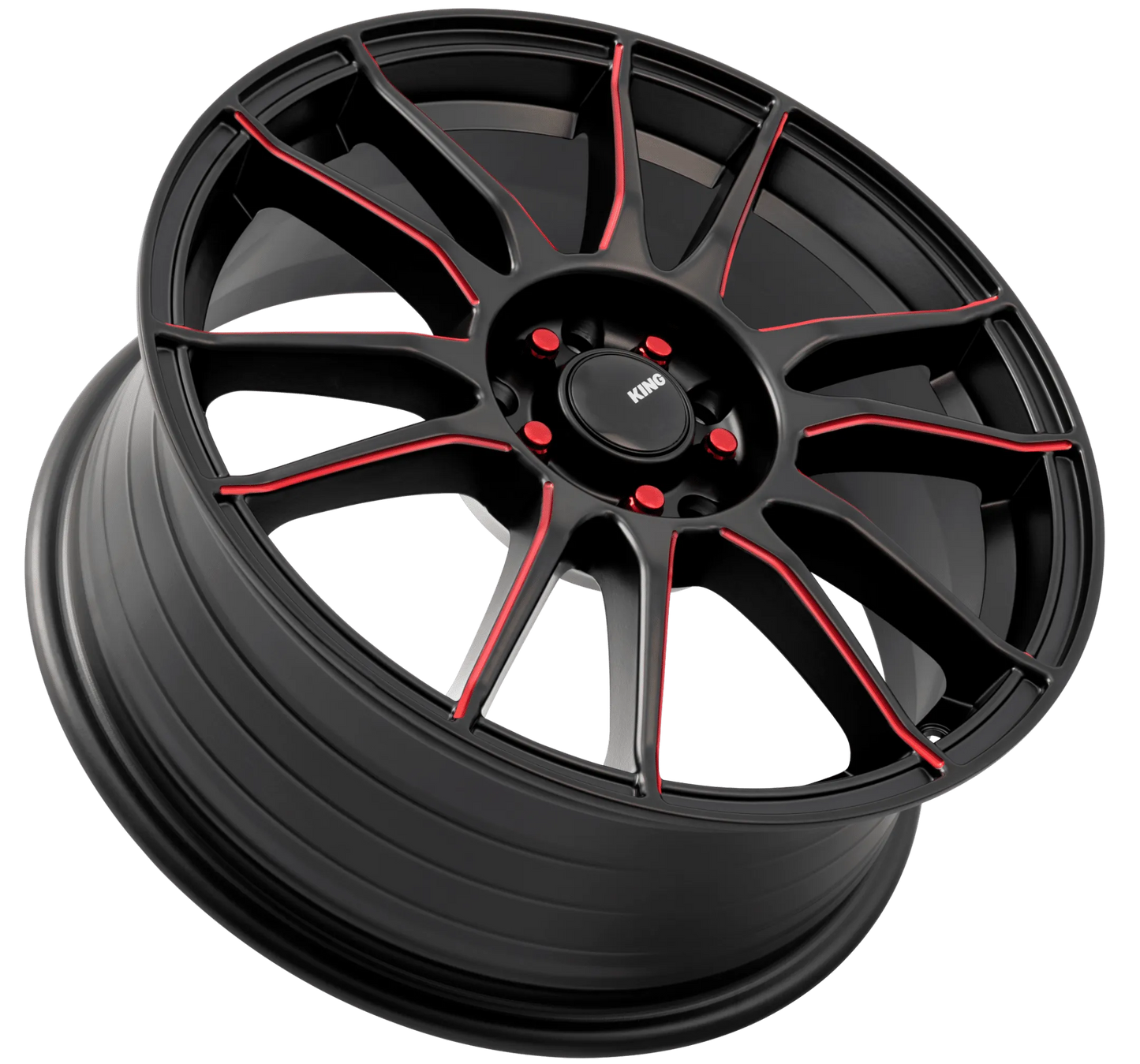 KING CIRCUIT Satin Black Red Milled