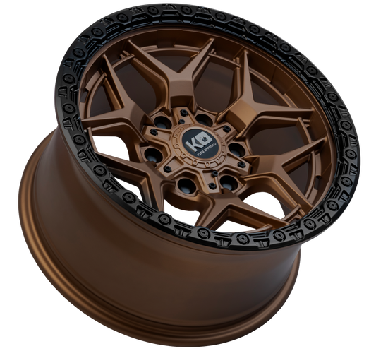 KING GROWLER Satin Bronze Black Bead Ring