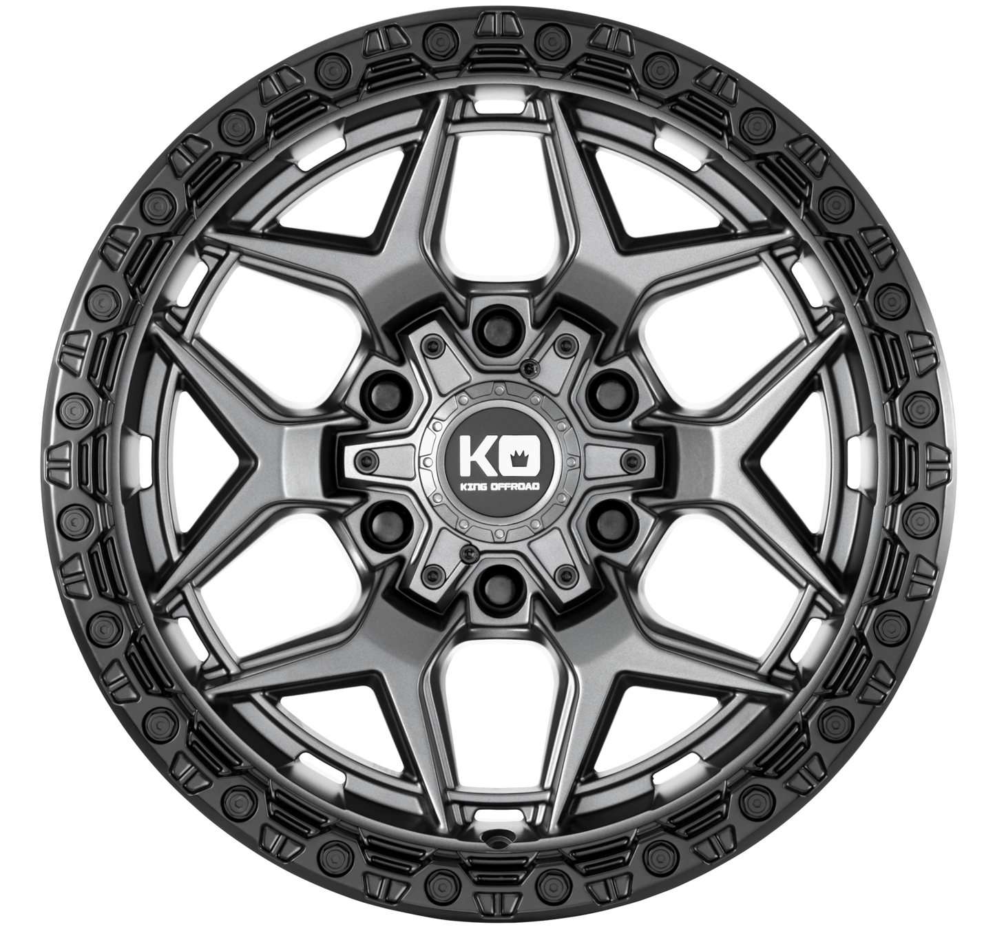 KING GROWLER Matte Titanium Black Bead Ring
