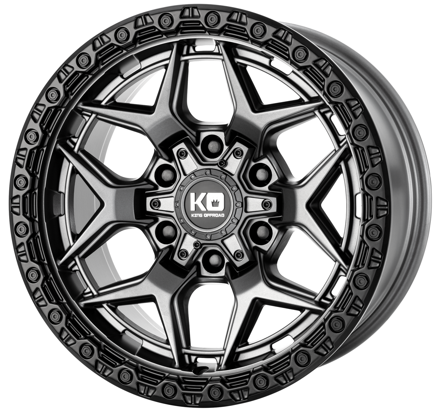 KING GROWLER Matte Titanium Black Bead Ring