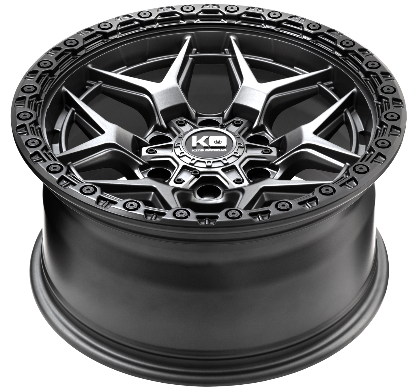 KING GROWLER Matte Titanium Black Bead Ring