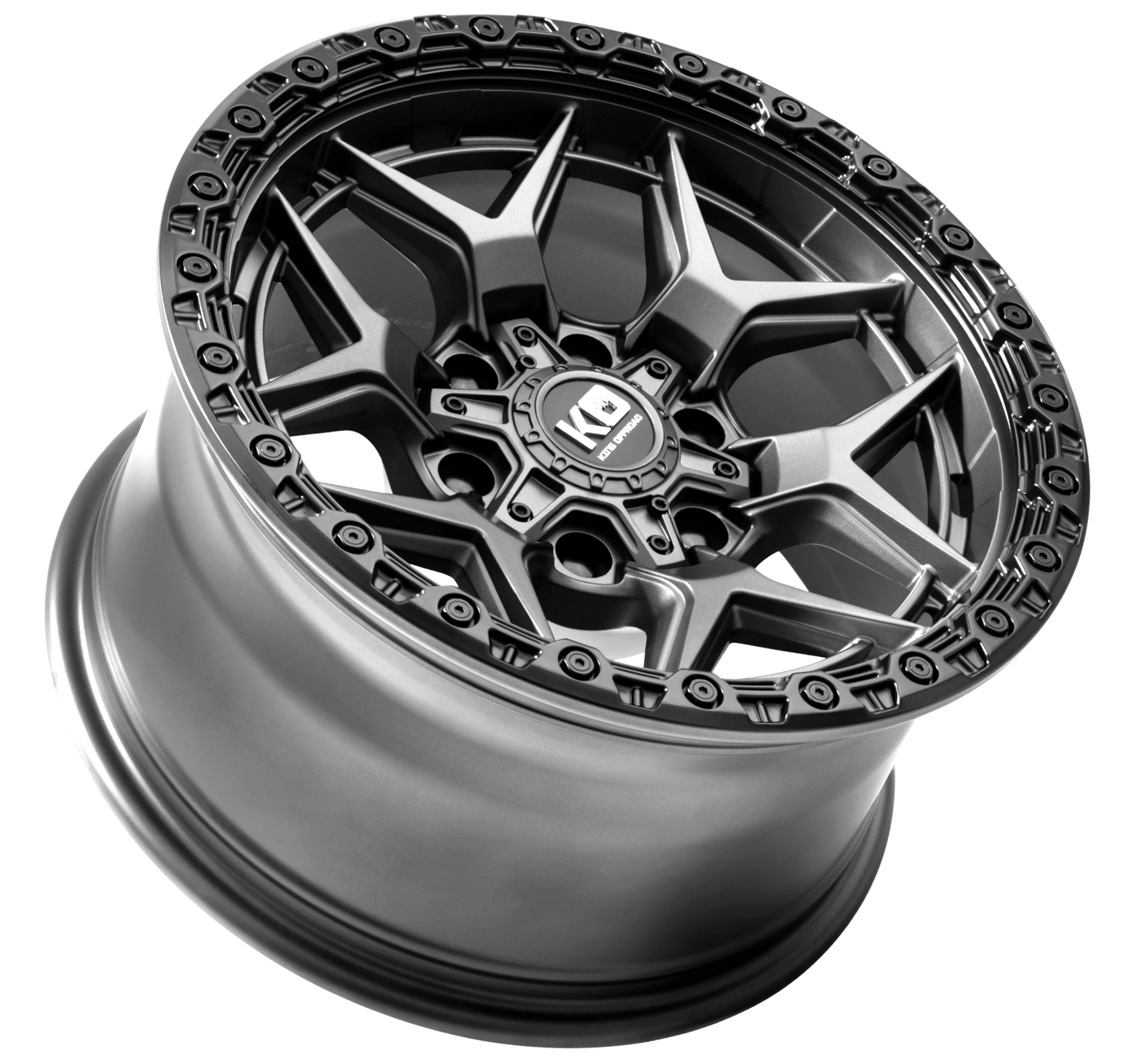 KING GROWLER Matte Titanium Black Bead Ring