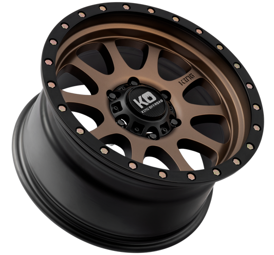 KING HURRICANE II Dark Satin Bronze Black Bead Ring