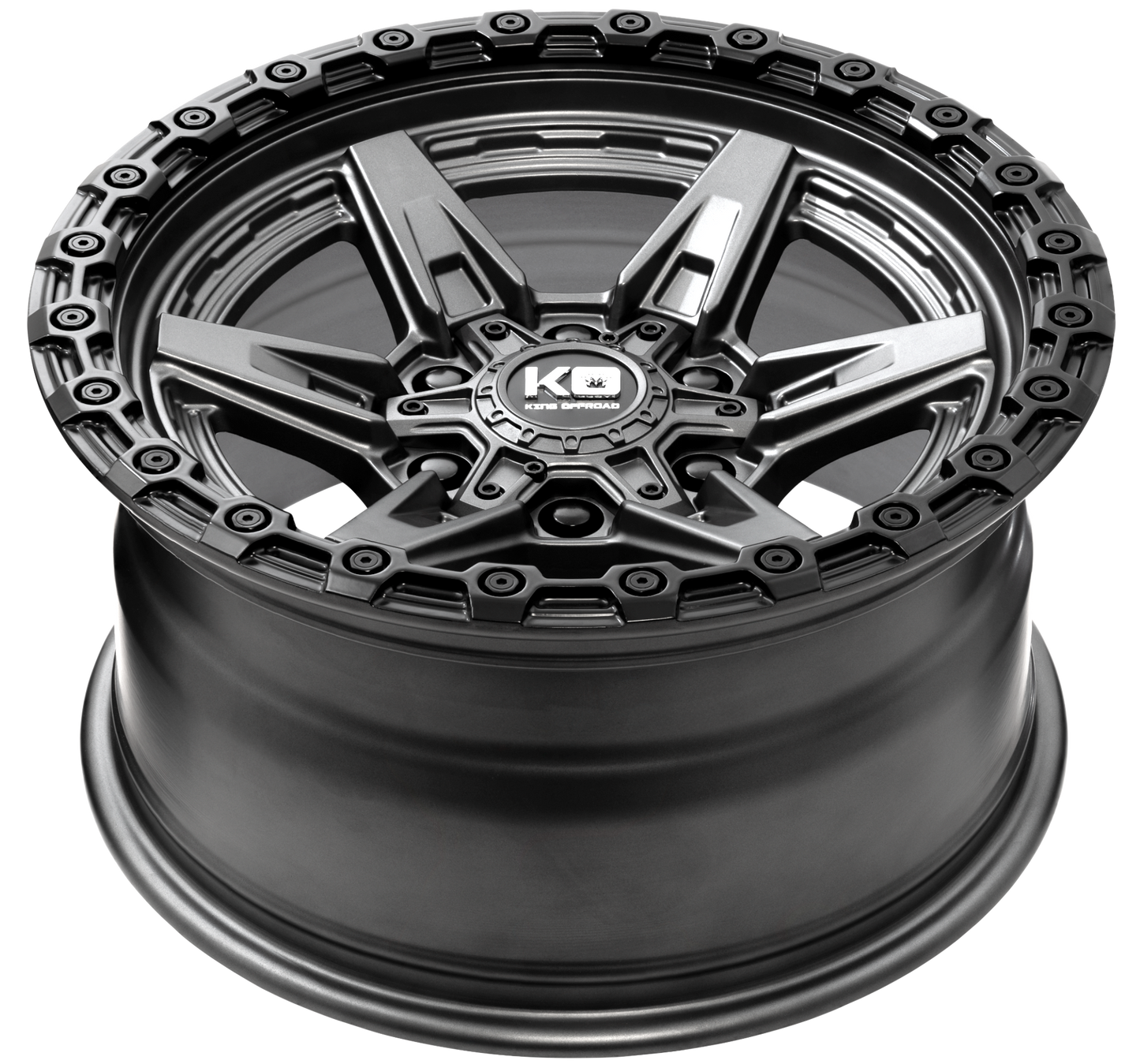 KING TITAN Matte Titanium Black Bead Ring