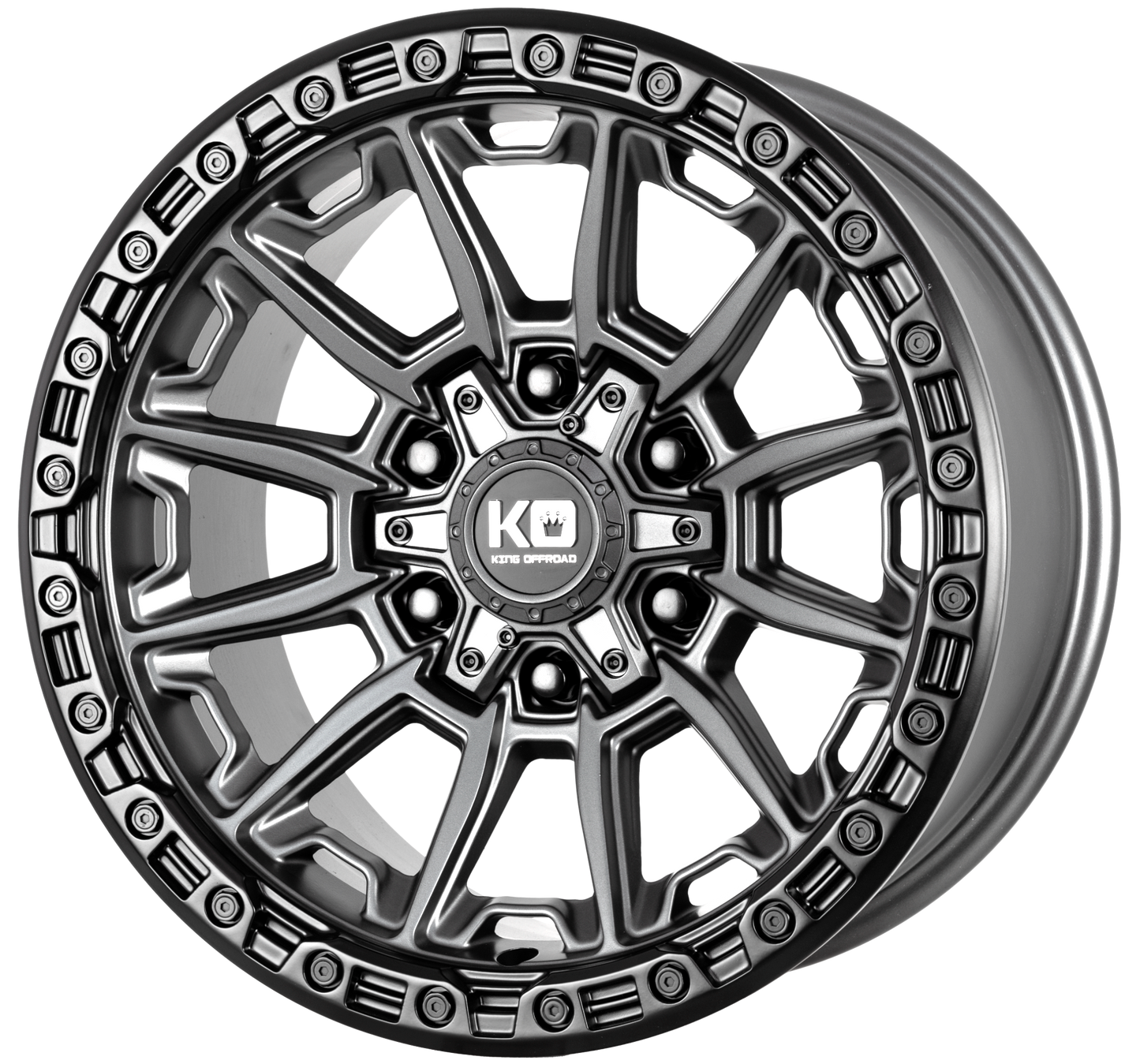 KING WARRIOR Matte Titanium Black Bead Ring