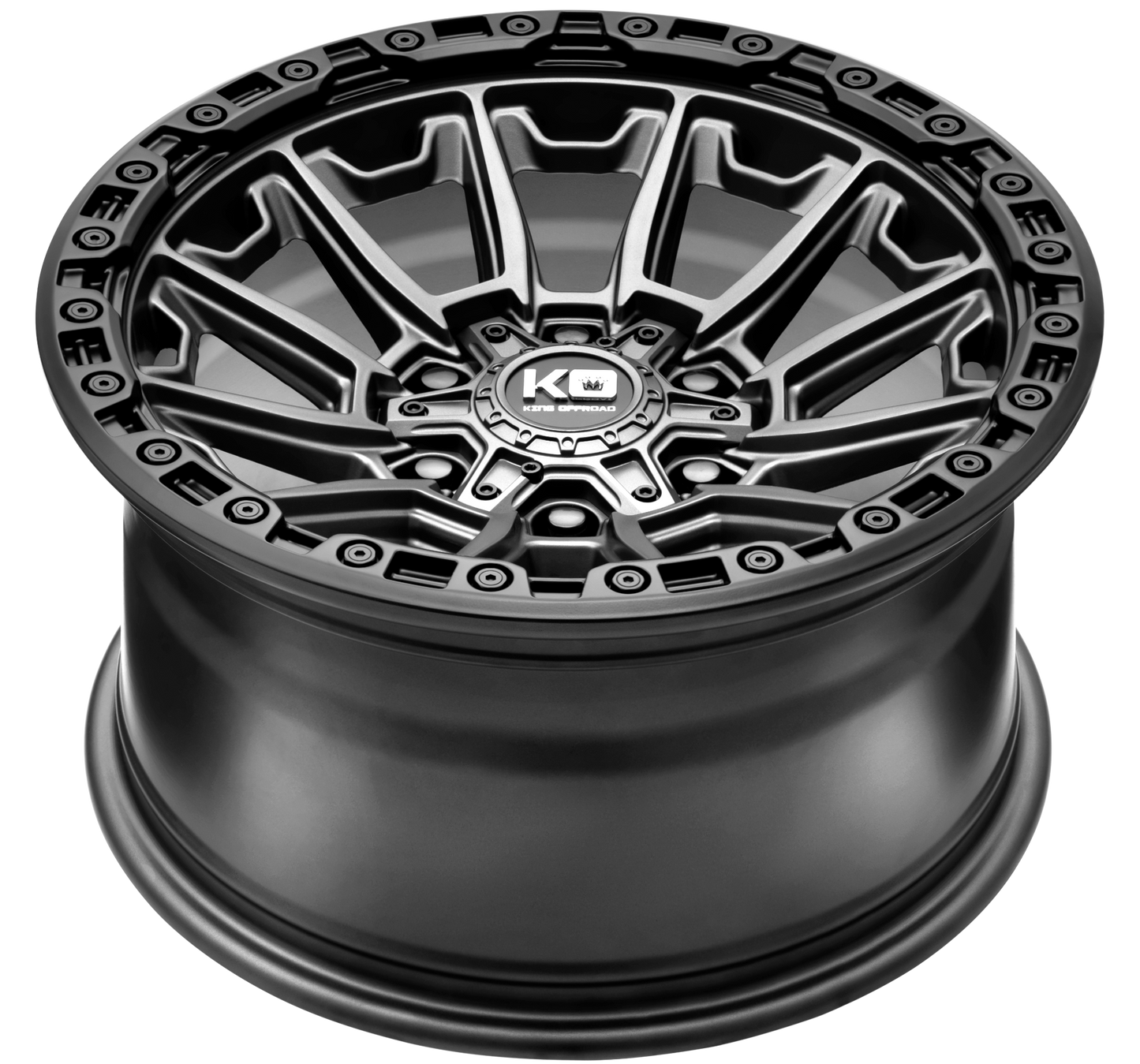 KING WARRIOR Matte Titanium Black Bead Ring