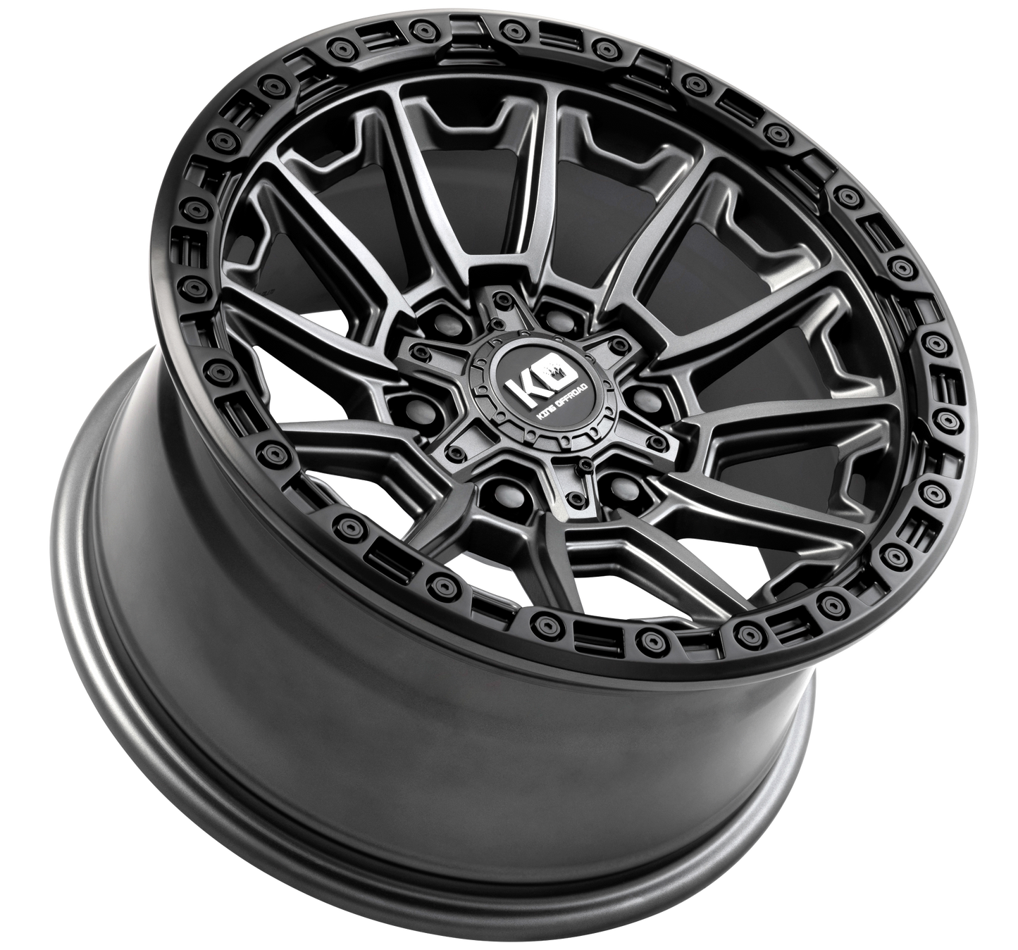 KING WARRIOR Matte Titanium Black Bead Ring