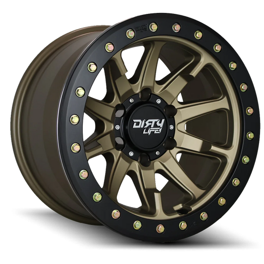 DIRTY LIFE WHEELS - DT2 Satin Gold Black Lip