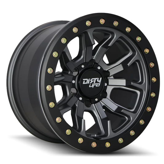 DIRTY LIFE WHEELS - DT1 Satin Gunmetal Black Lip