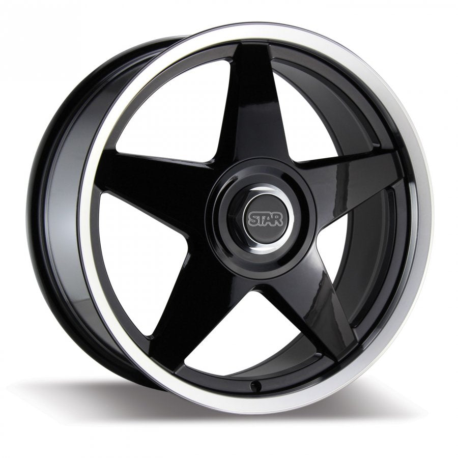 STAR WHEELS - GLOSS BLACK MACHINED LIP