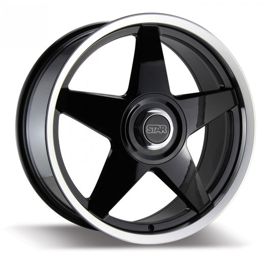 STAR WHEELS - GLOSS BLACK MACHINED LIP