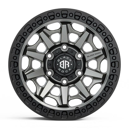 BLACK ROCK CAGE Gunmetal Grey Black Ring