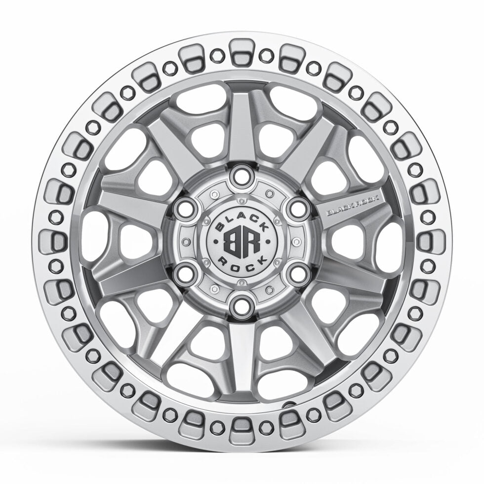BLACK ROCK WHEELS - CAGE Silver Machined