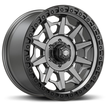 BLACK ROCK CAGE Gunmetal Grey Black Ring