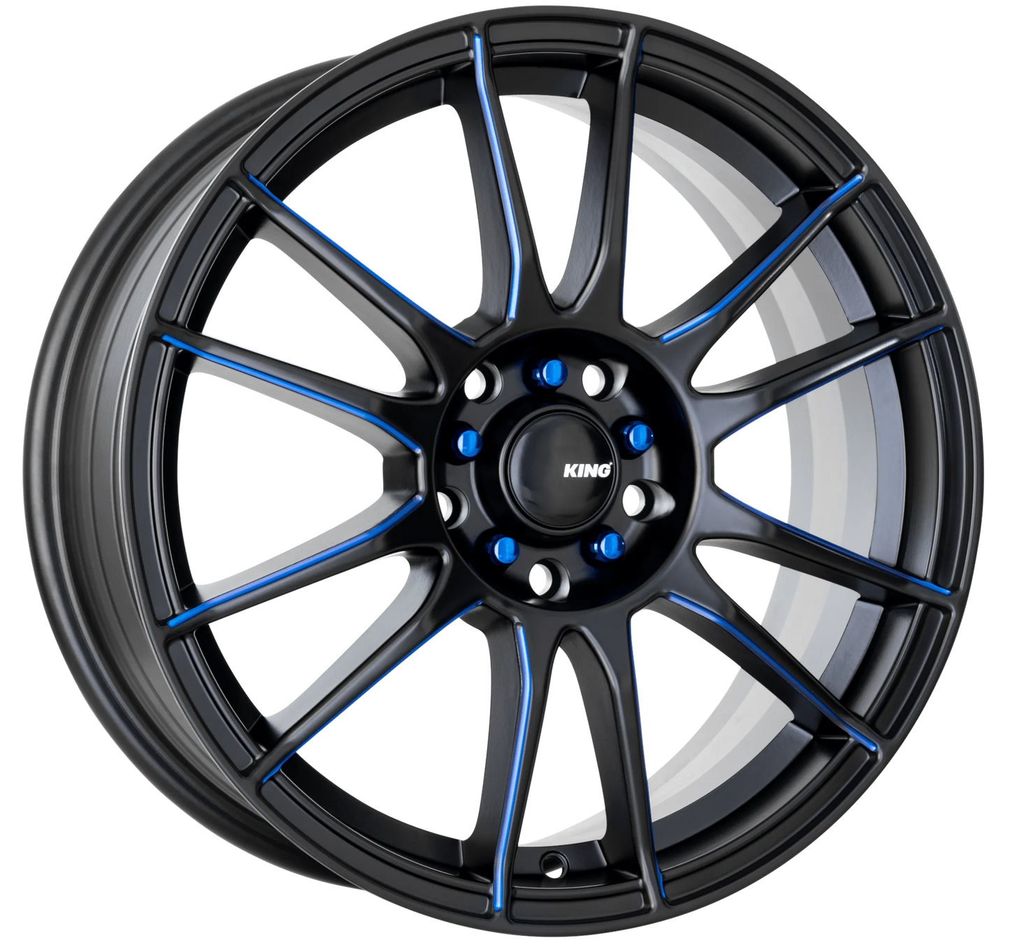 KING CIRCUIT Satin Black Blue Milled