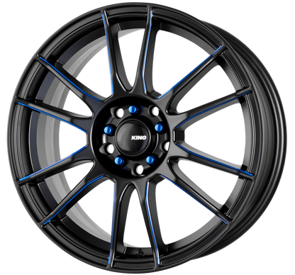 KING CIRCUIT Satin Black Blue Milled