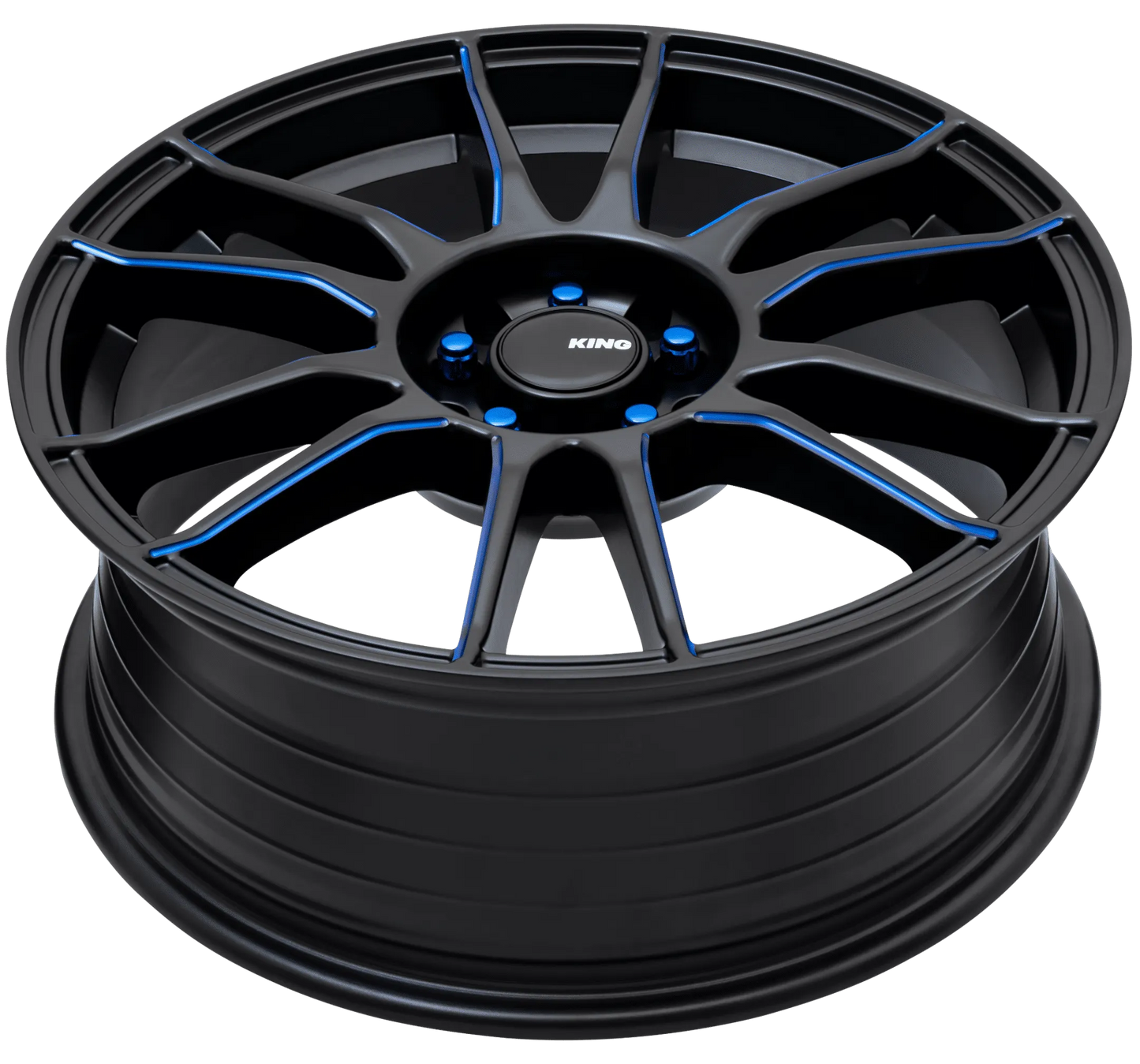 KING CIRCUIT Satin Black Blue Milled