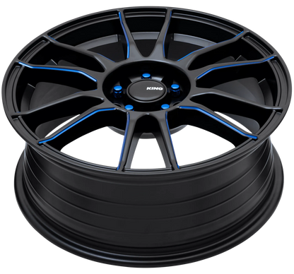 KING CIRCUIT Satin Black Blue Milled