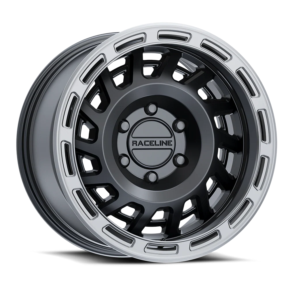 RACELINE HALO Satin Black Silver Ring