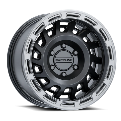 RACELINE HALO Satin Black Silver Ring