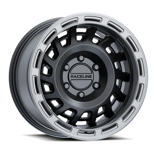 RACELINE HALO Satin Black Silver Ring