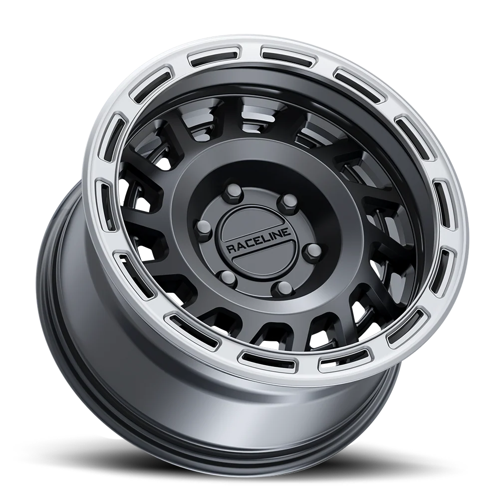 RACELINE HALO Satin Black Silver Ring