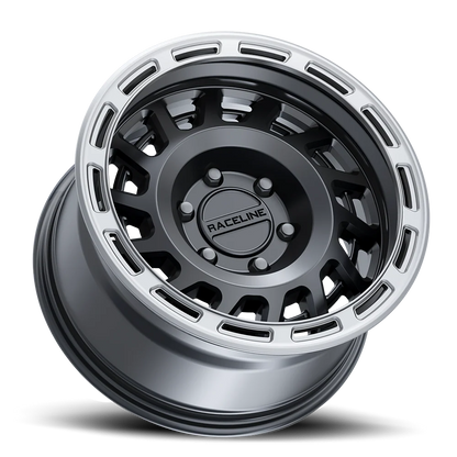RACELINE HALO Satin Black Silver Ring