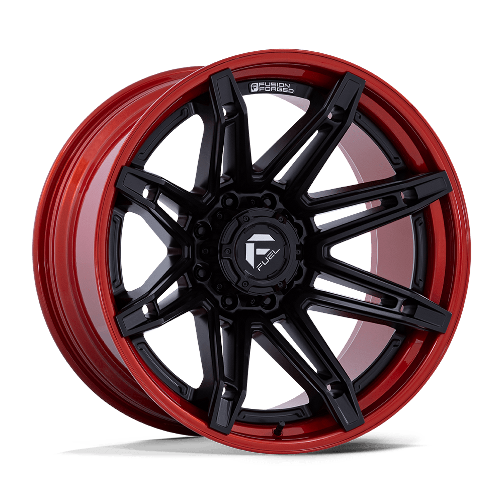 Fuel Rivals Rims FUEL BRAWL Matte Black with Candy Red Lip – Gas Wheels & Tyres