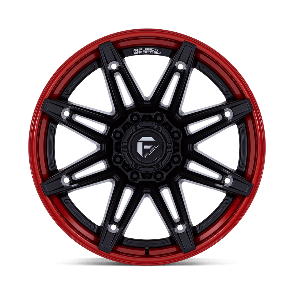 Fuel Rivals Rims FUEL BRAWL Matte Black with Candy Red Lip – Gas Wheels & Tyres